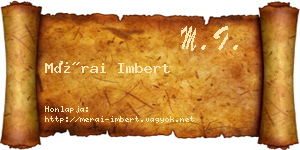 Mérai Imbert névjegykártya